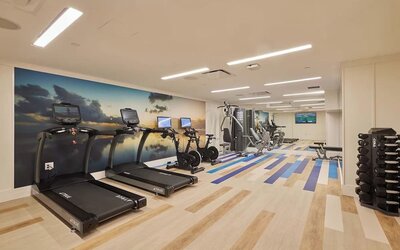 Fitness center at Margaritaville Resort Times Square.