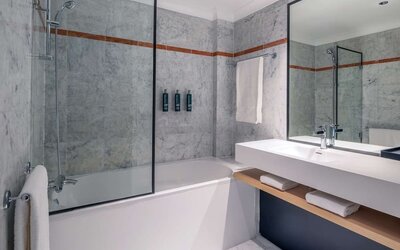 Guest bathroom at DoubleTree By Hilton Paris Bougival.