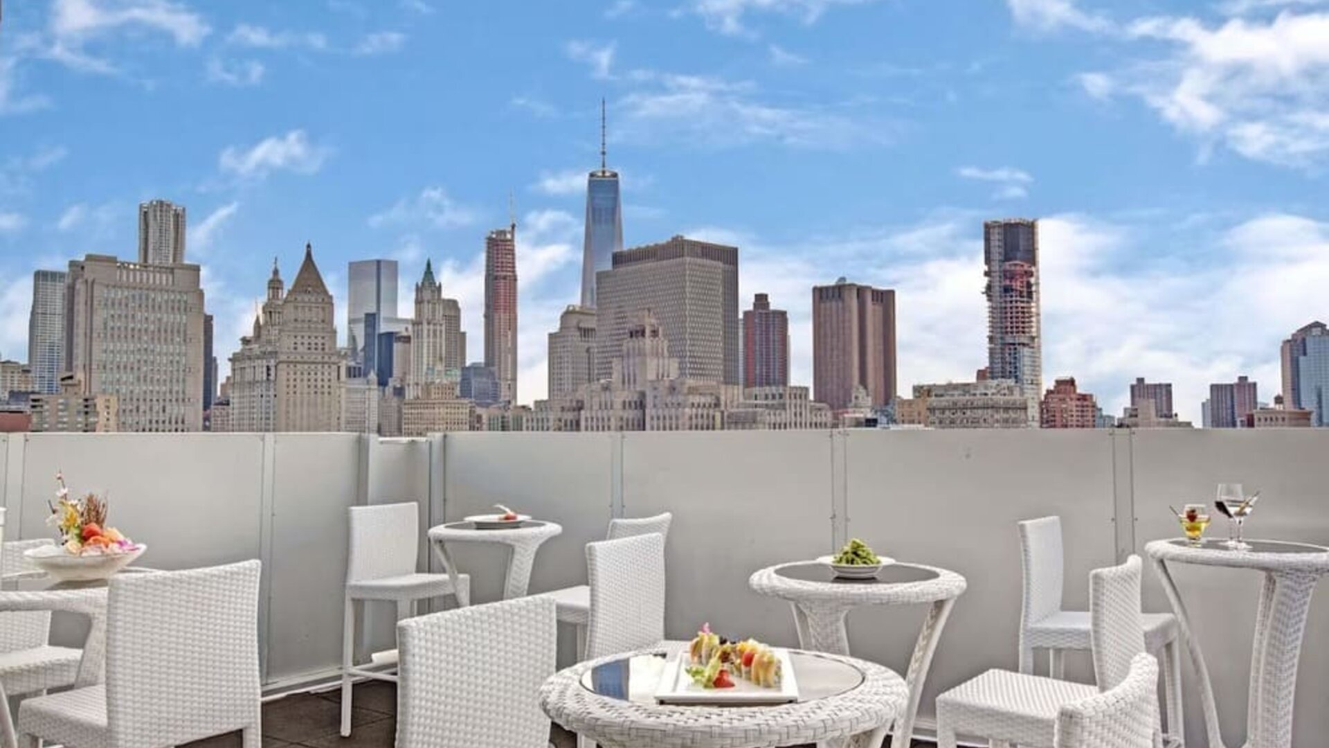 Rooftop dining at Wyndham Garden Chinatown NYC.