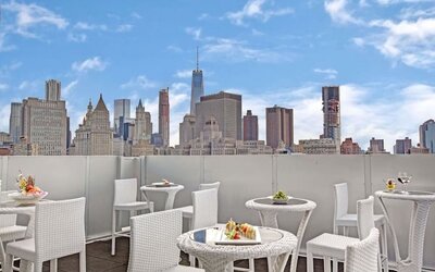 Rooftop dining at Wyndham Garden Chinatown NYC.