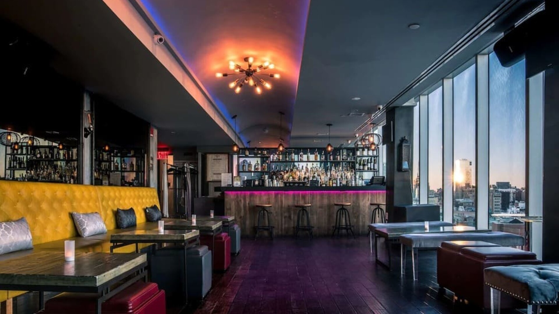 Hotel bar at Wyndham Garden Chinatown NYC.