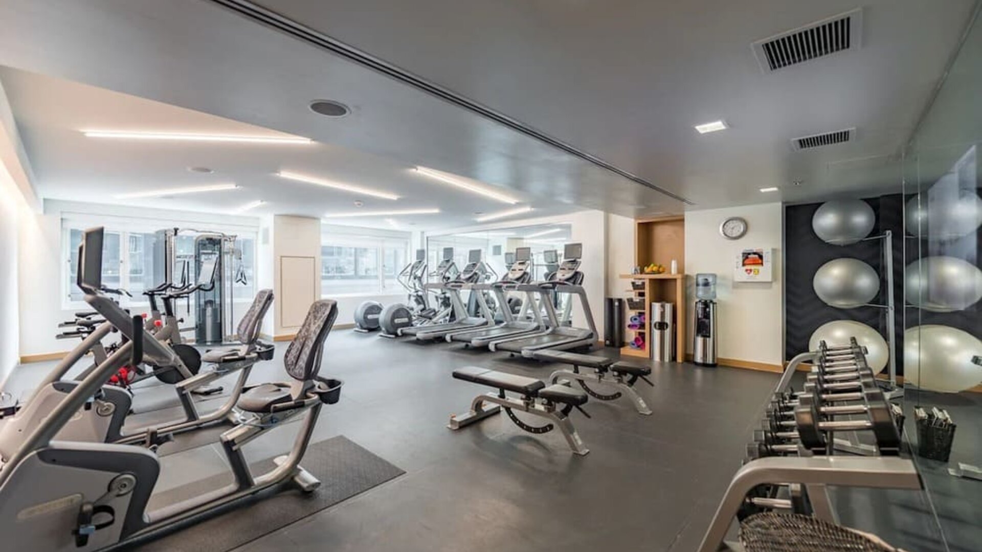Fitness center at The Envoy Hotel, Autograph Collection.