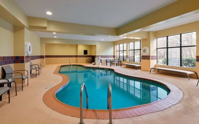 Refreshing indoor pool at Hampton Inn & Suites Providence/Smithfield.