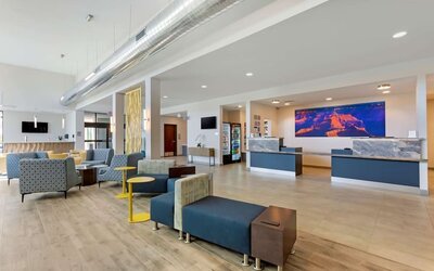Lobby and coworking lounge at Best Western Plus Executive Residency Phoenix North Happy Valley.