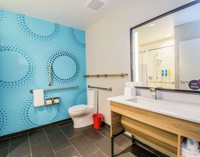 Guest bathroom with shower at Tru By Hilton Bowling Green.