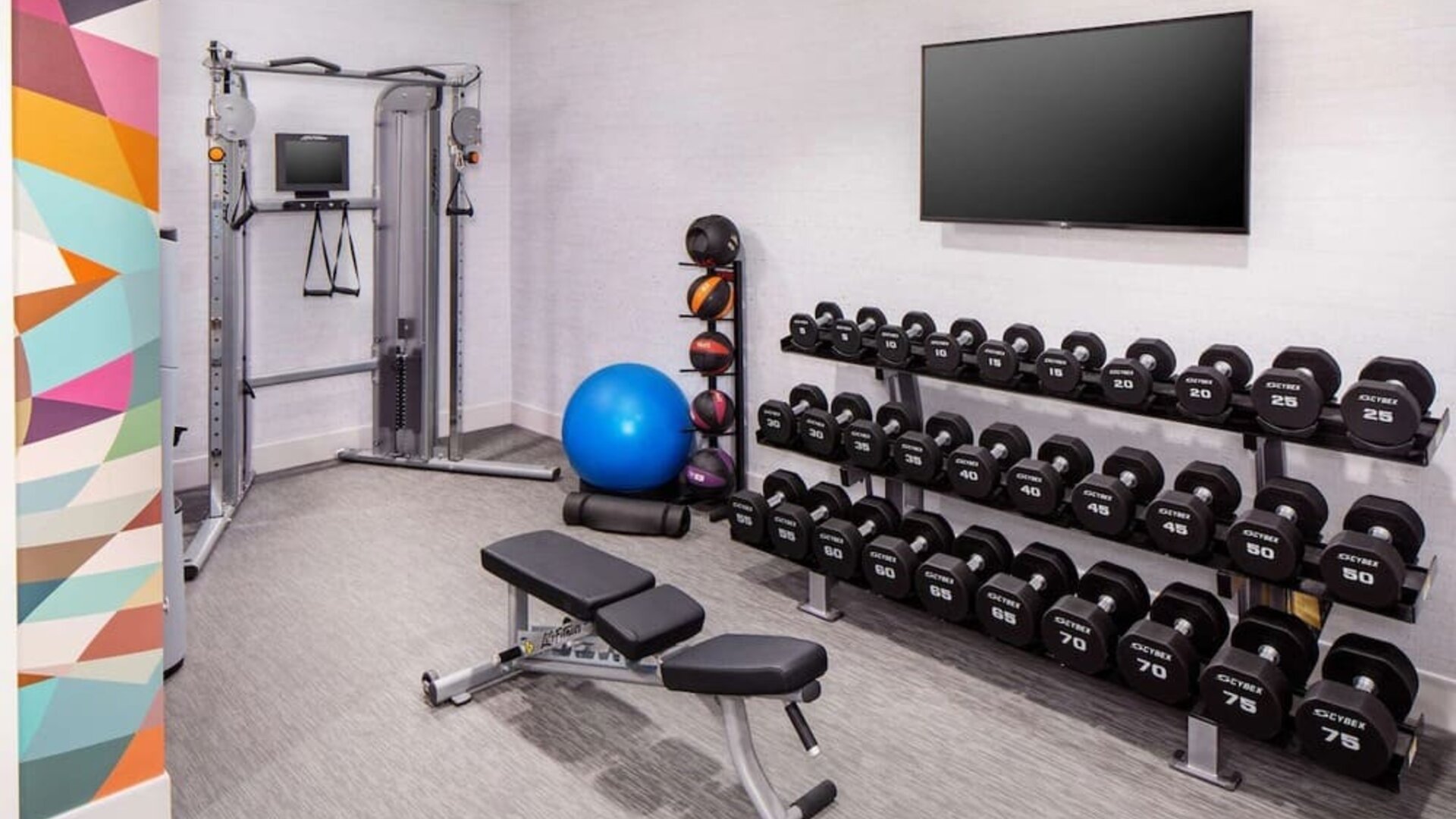 Fully equipped fitness center at Hilton Garden Inn Washington DC Downtown.