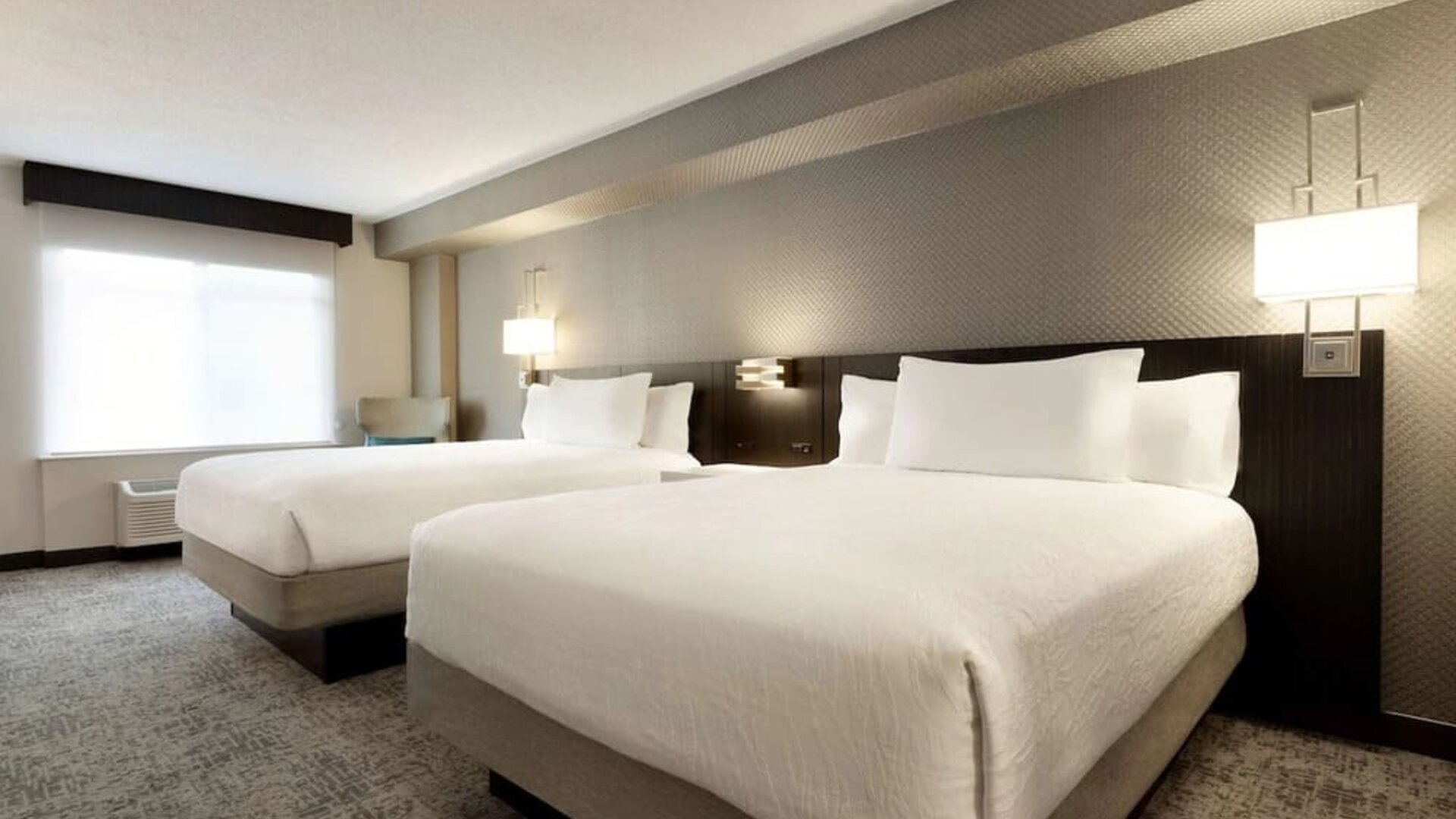 Day use twin room at Hilton Garden Inn Washington DC Downtown.