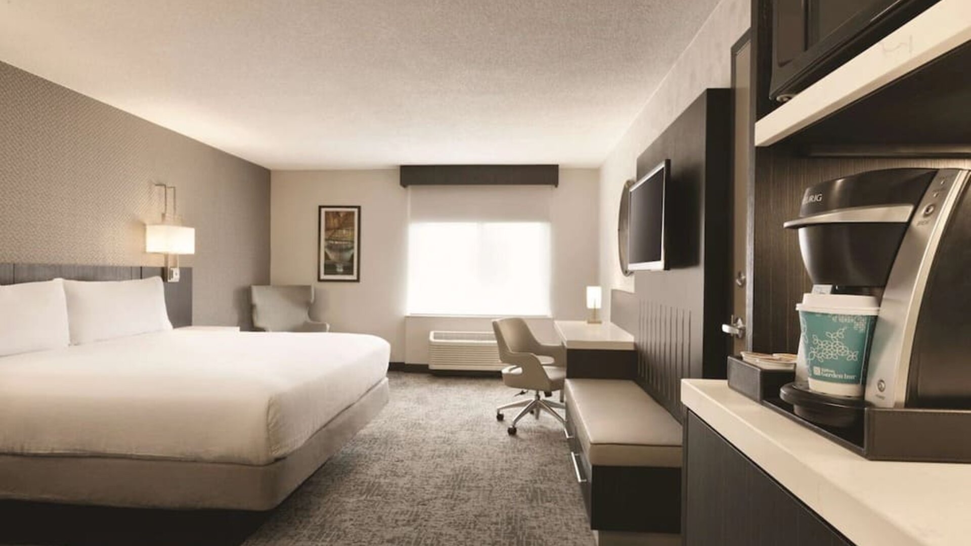 Day use room with work desk at Hilton Garden Inn Washington DC Downtown.