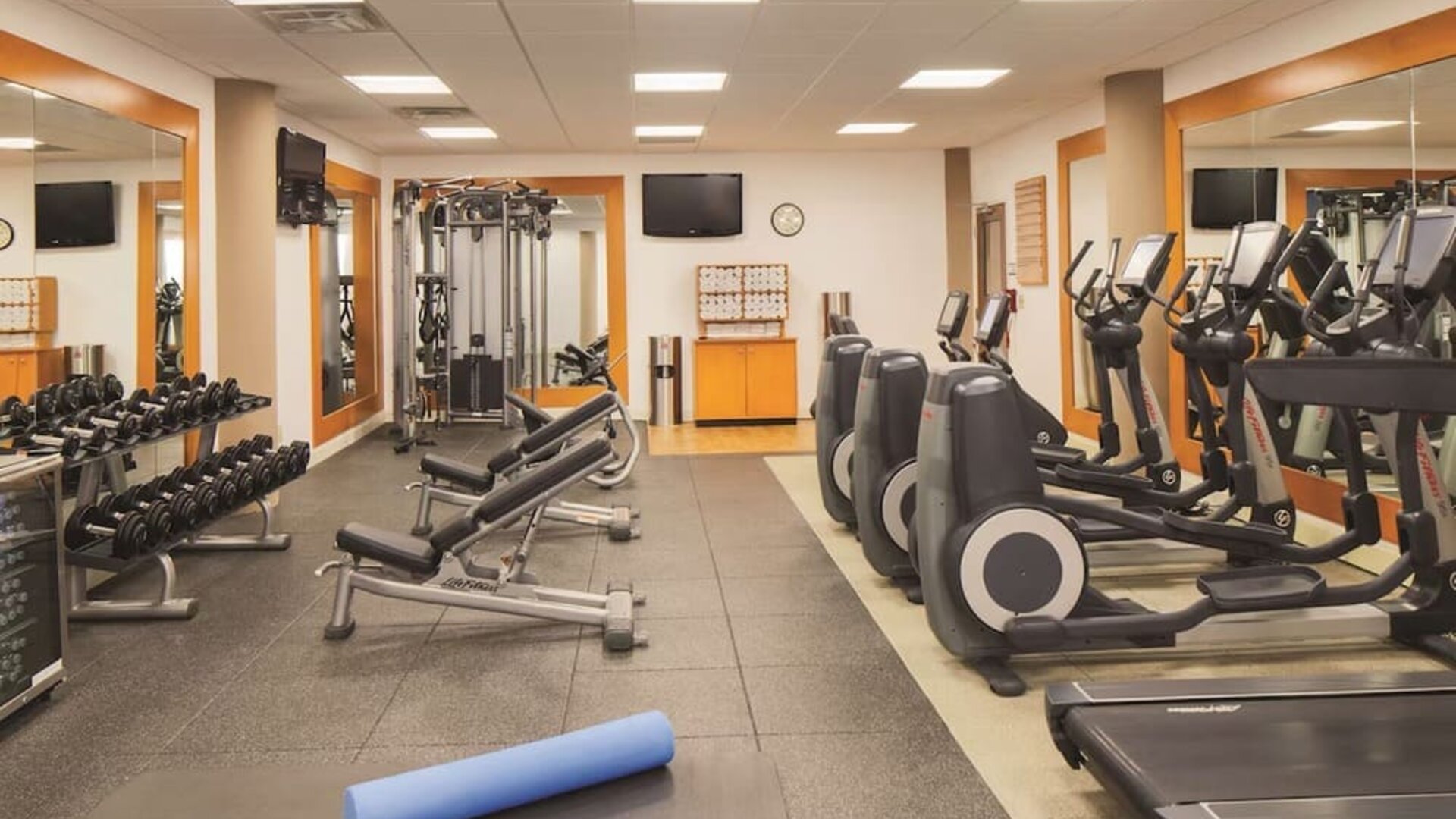 Fitness center at DoubleTree By Hilton Orlando Downtown.
