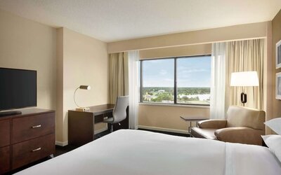 Day use room with work desk at DoubleTree By Hilton Orlando Downtown.
