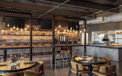 Hotel bar at Embassy Suites By Hilton Myrtle Beach Oceanfront Resort.