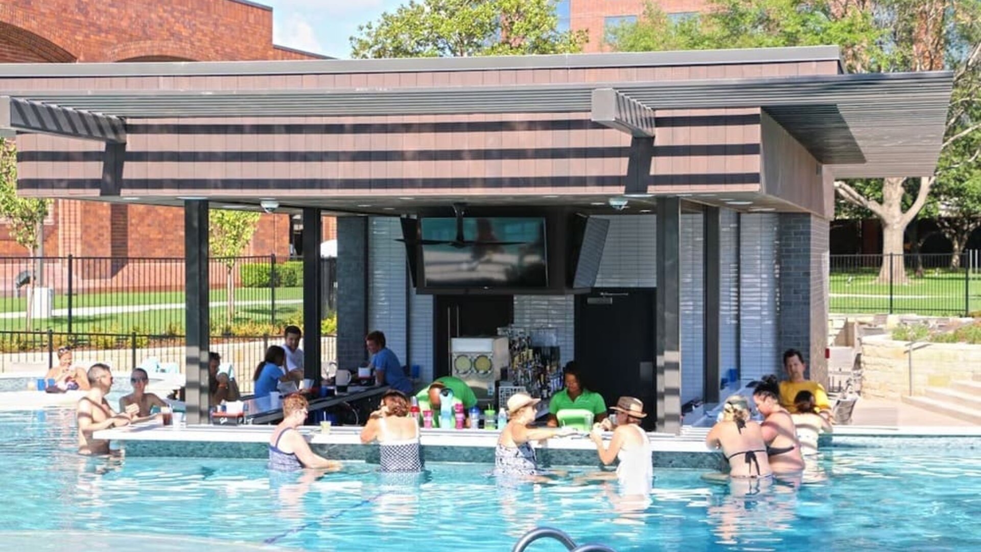 Poolside bar available at Hilton Anatole.