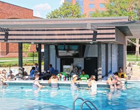 Poolside bar available at Hilton Anatole.