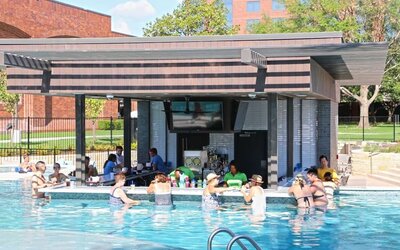 Poolside bar available at Hilton Anatole.