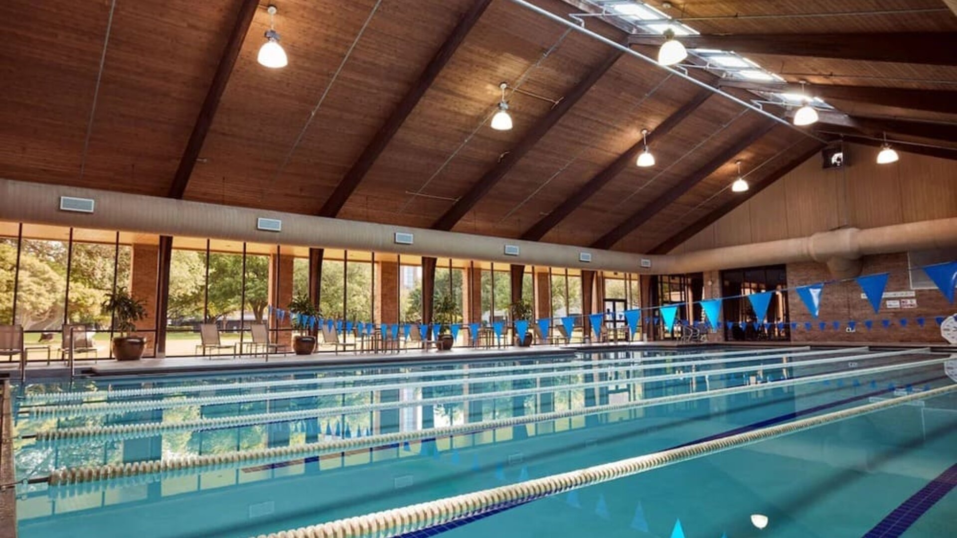 Indoor lap pool available at Hilton Anatole.