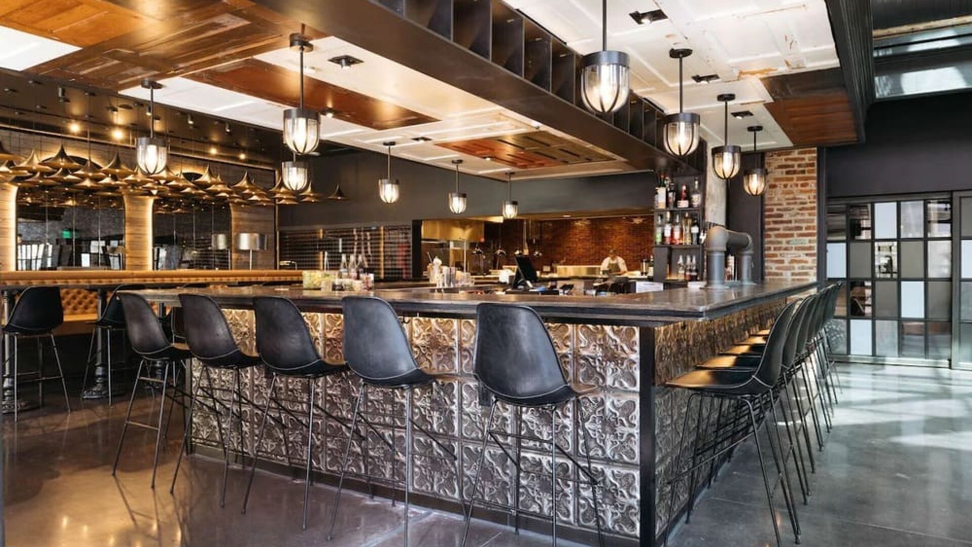 Hotel bar at Hilton Garden Inn Denver Union Station.