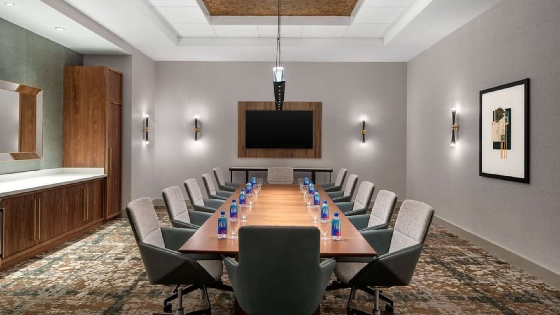 Professional meeting room at Hilton Garden Inn Camden Waterfront Philadelphia.