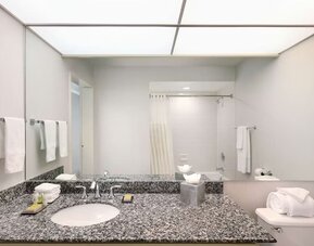 Guest bathroom with shower at DoubleTree By Hilton Sonoma Wine Country.
