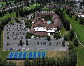 Vast parking area at DoubleTree By Hilton Sonoma Wine Country.