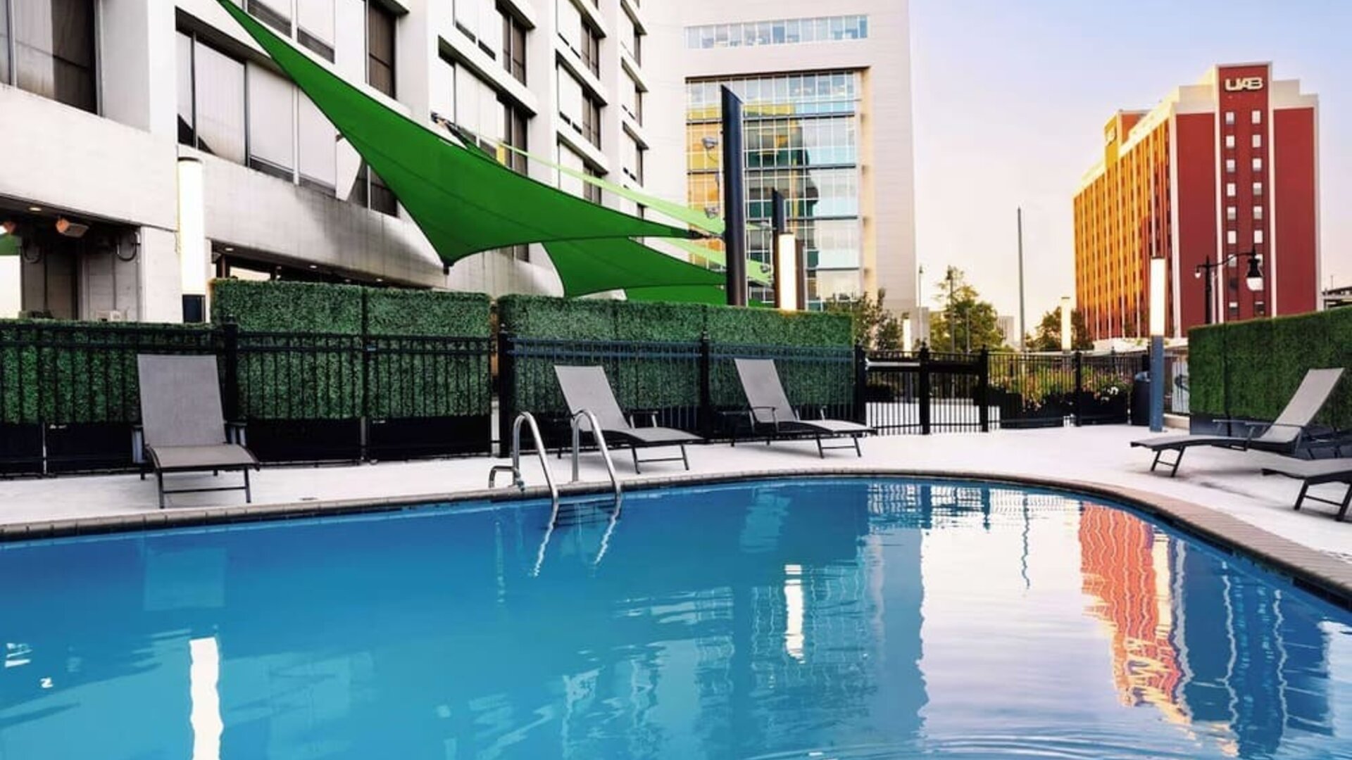 Relaxing outdoor pool at Hilton Birmingham At UAB.