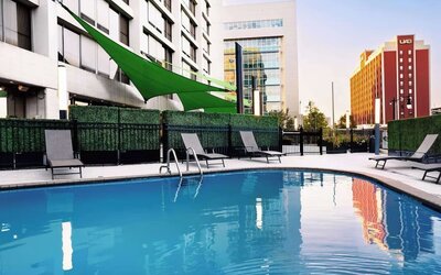 Relaxing outdoor pool at Hilton Birmingham At UAB.