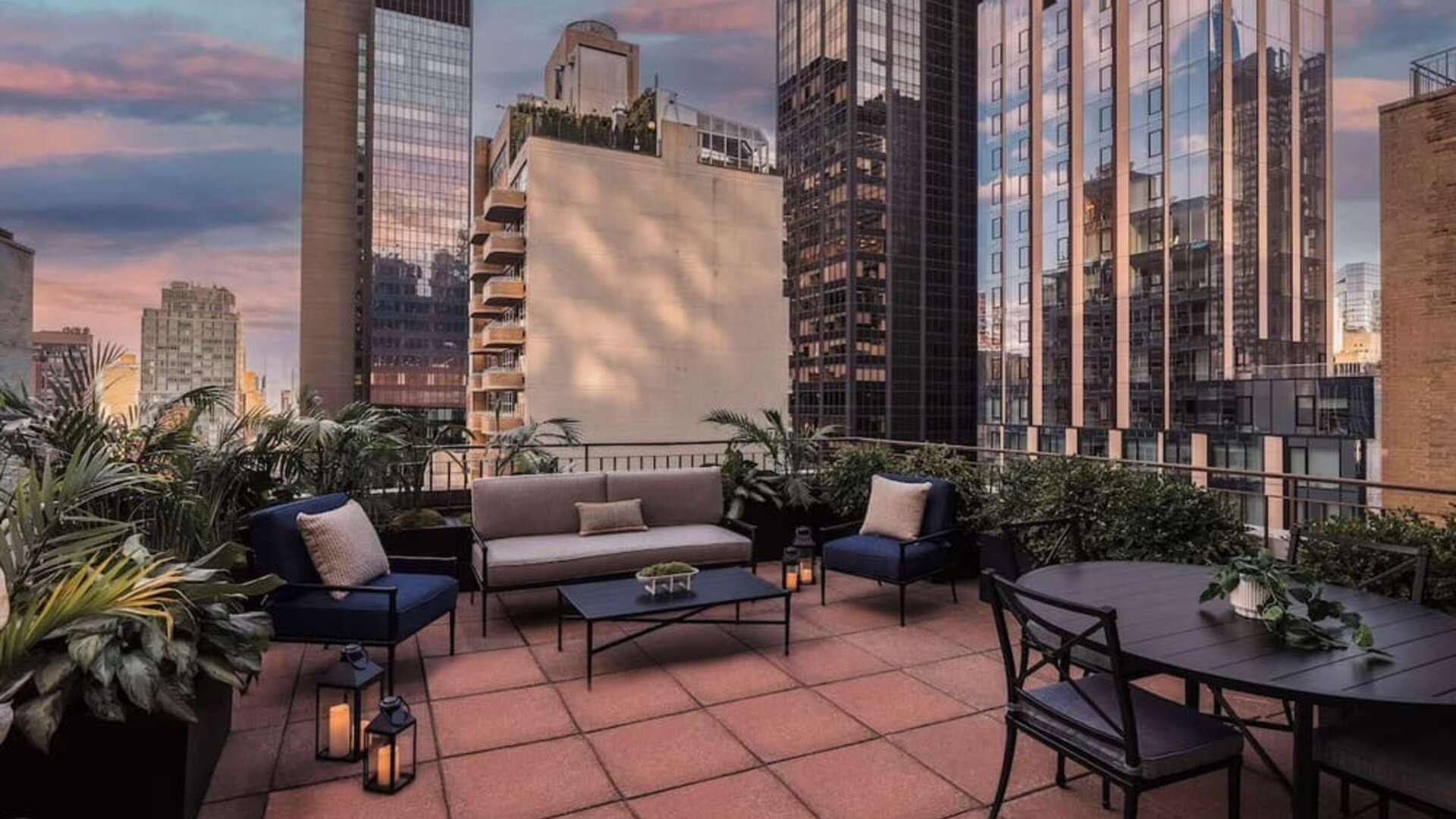 Rooftop lounge at The Benjamin Royal Sonesta New York.