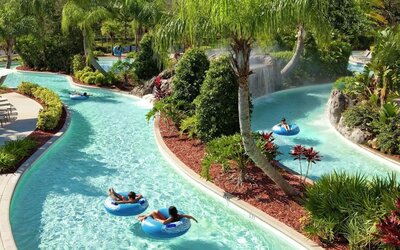Refreshing lazy river at Hilton Orlando.