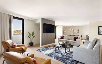 Lounge seating at Hyatt Regency New Brunswick.