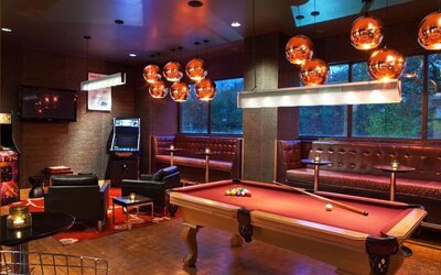 Hotel game room at Hyatt Regency New Brunswick.