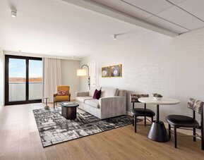 Spacious king room at Hyatt Regency New Brunswick.