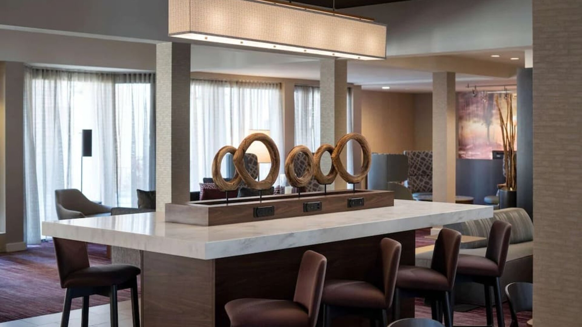 Lobby workspace at Sonesta Select Los Angeles LAX El Segundo.