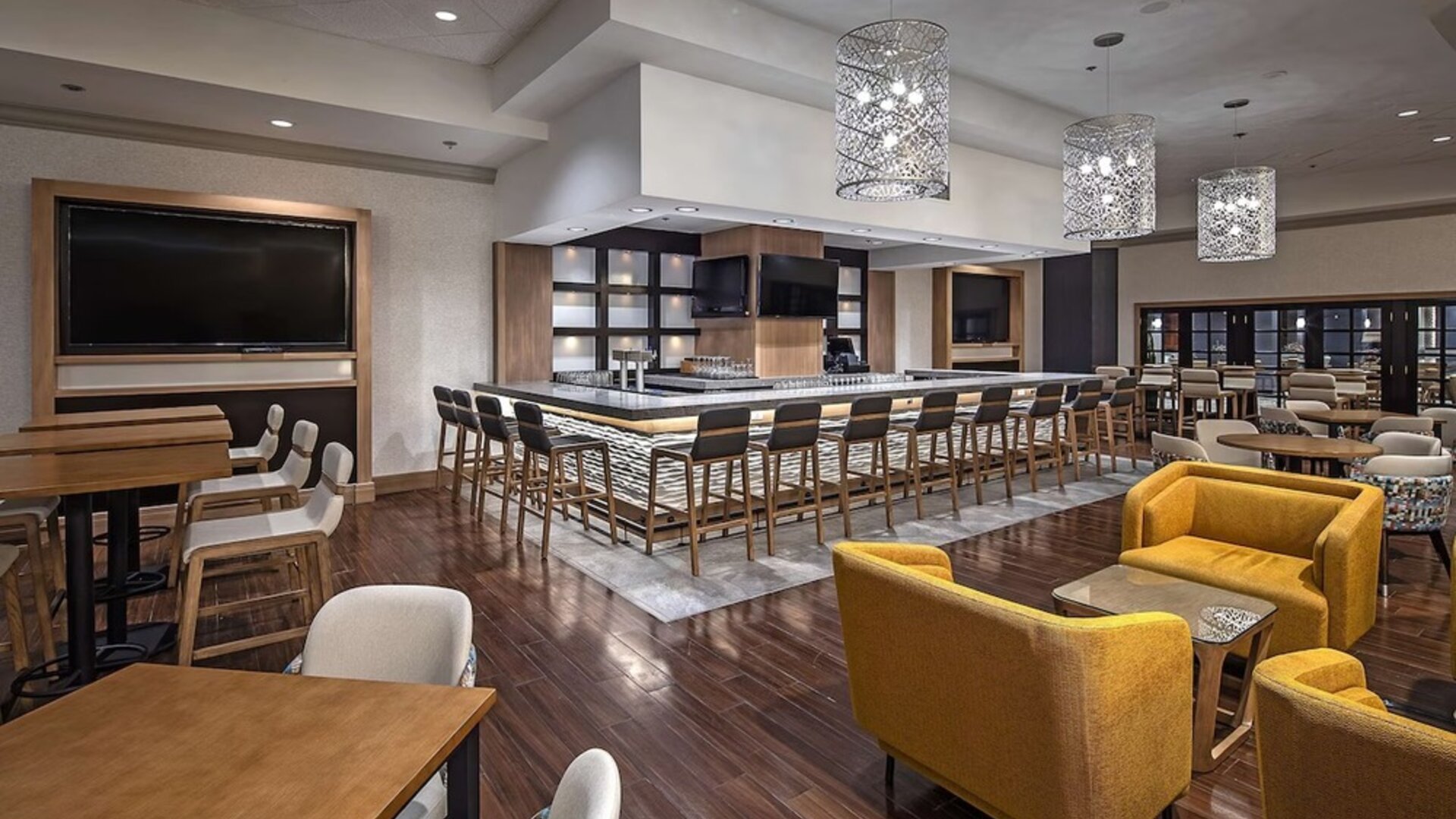 Hotel bar at DoubleTree By Hilton Modesto.