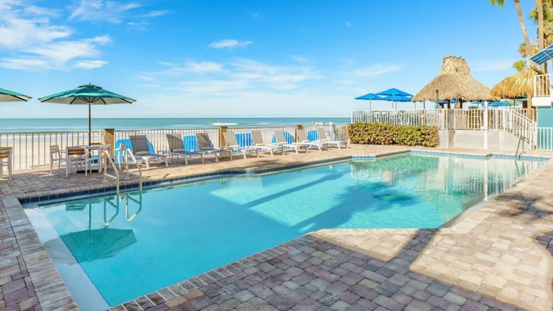 Outdoor pool overlooking the beach at DoubleTree Beach Resort By Hilton Tampa Bay - North Redington.