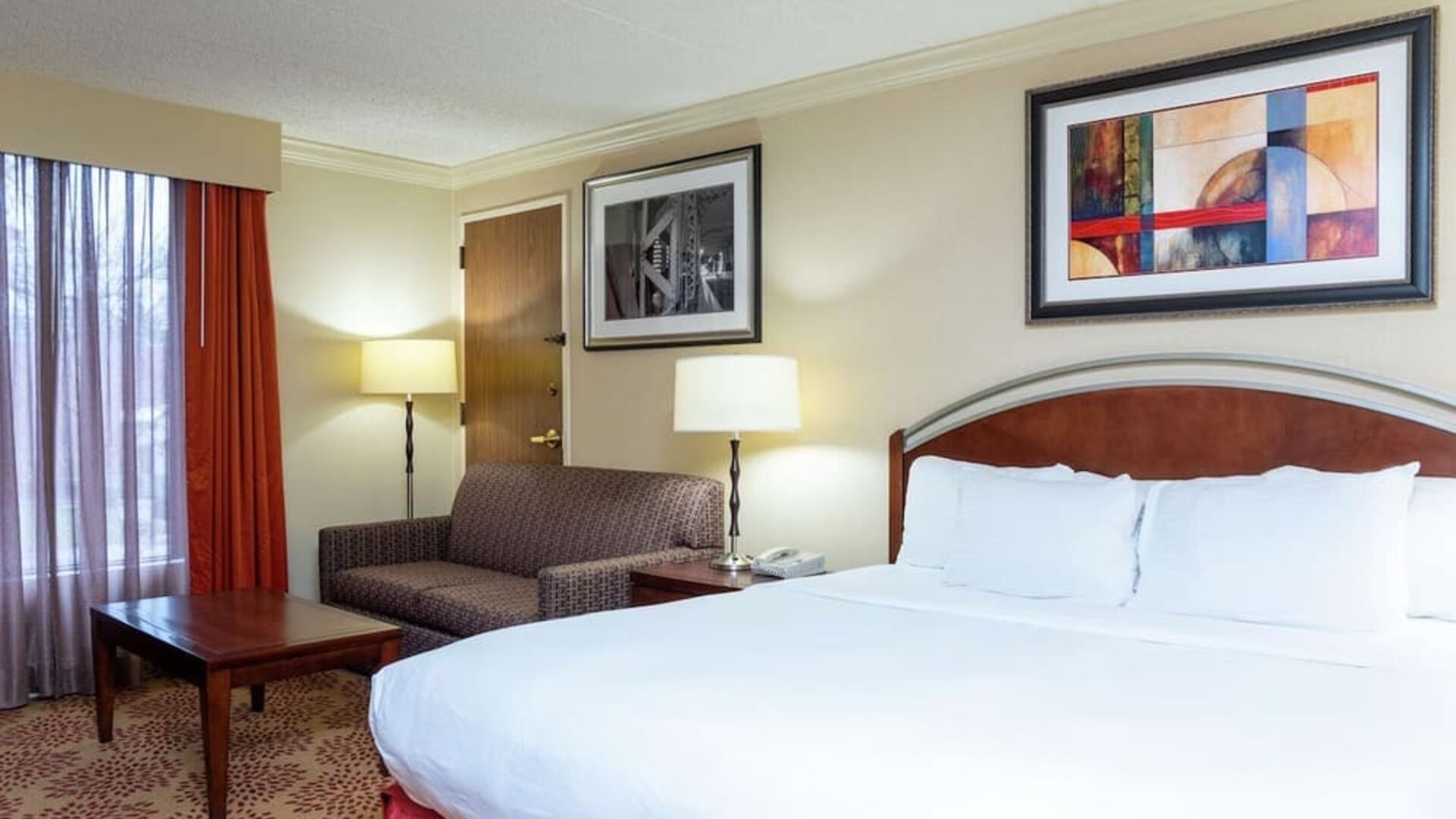 Day use room with sofa at DoubleTree By Hilton Grand Rapids Airport.