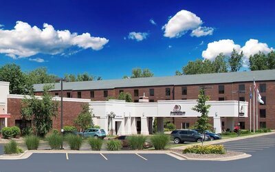 Parking area at DoubleTree By Hilton Grand Rapids Airport.