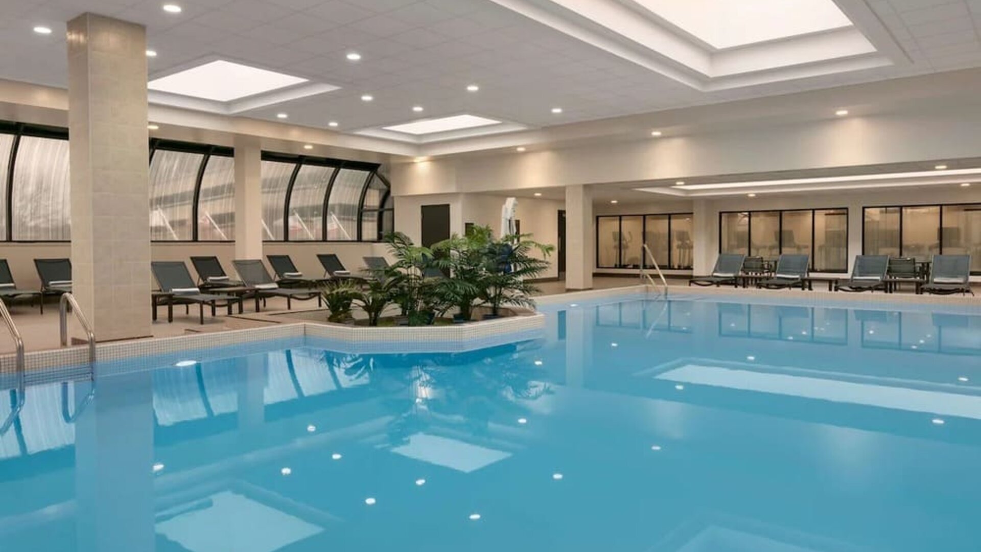 Relaxing indoor pool at DoubleTree By Hilton Canton Downtown.