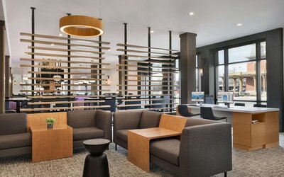 Business center and elegant workspace at DoubleTree By Hilton Canton Downtown.