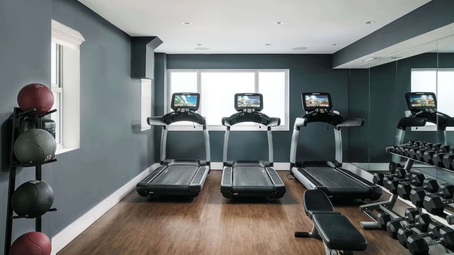 Well equipped fitness center at Nautilus Sonesta Miami Beach.
