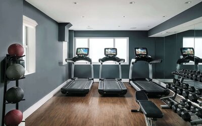 Well equipped fitness center at Nautilus Sonesta Miami Beach.