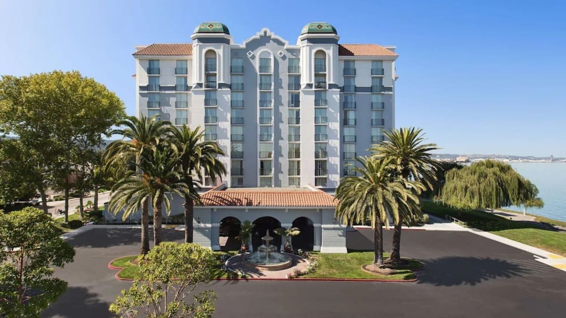Parking area at Embassy Suites By Hilton San Francisco Airport Waterfront.