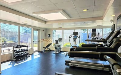 Fully equipped fitness center at Holiday Inn Belcamp - Aberdeen Area.