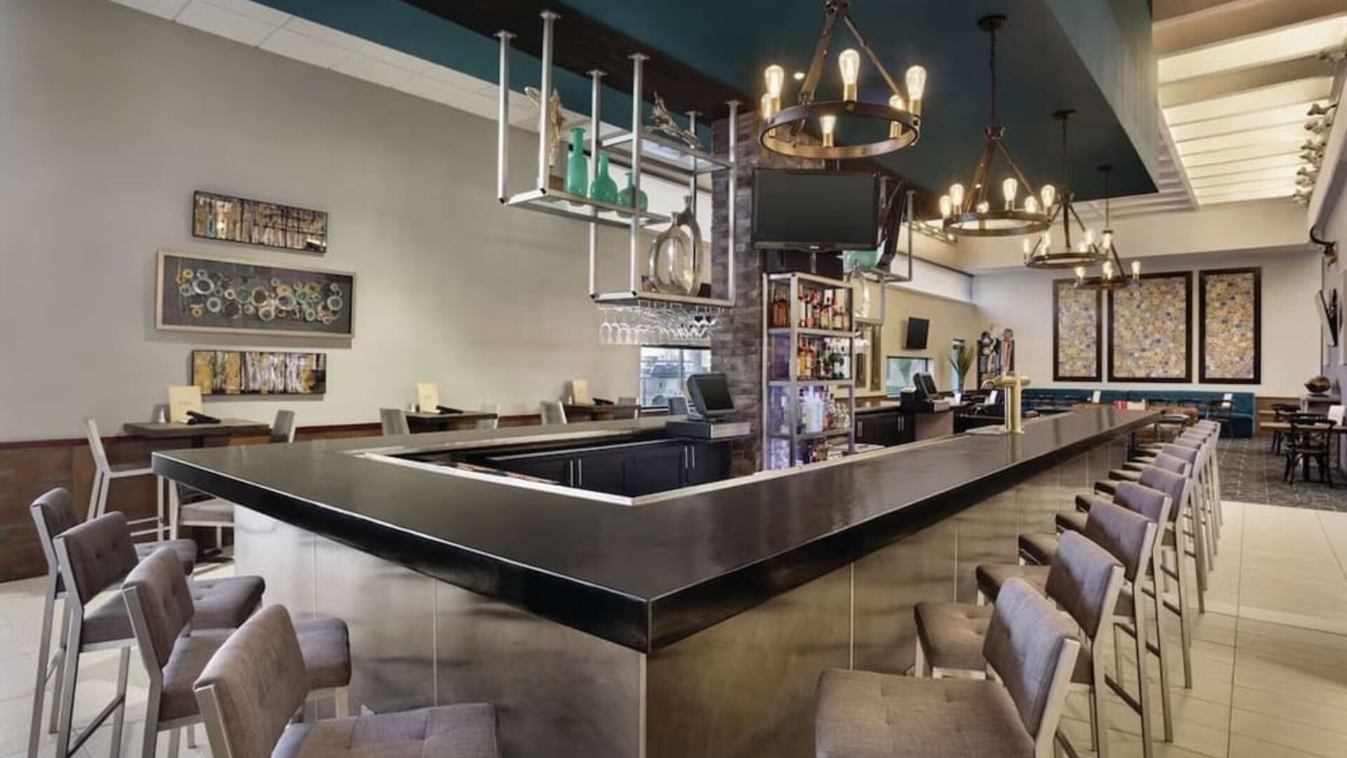 Hotel bar at DoubleTree By Hilton Albuquerque.