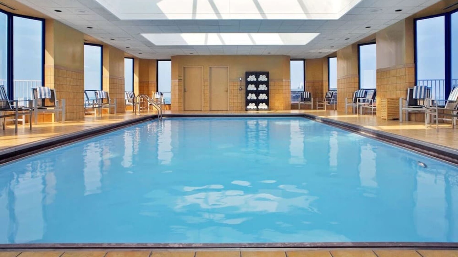 Refreshing indoor pool at Hilton Rosemont/Chicago O'Hare.