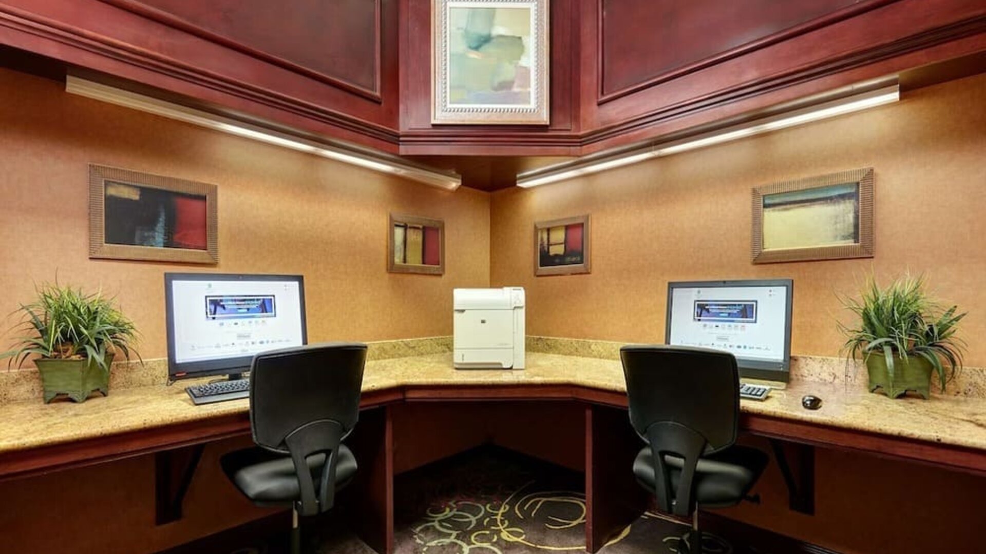 Business center available at Embassy Suites By Hilton Hampton Convention Center.