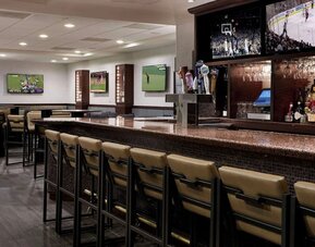 Hotel bar at Hilton Chicago O'Hare Airport.
