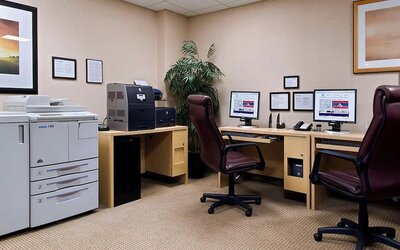 Business center at Hilton Chicago O'Hare Airport.