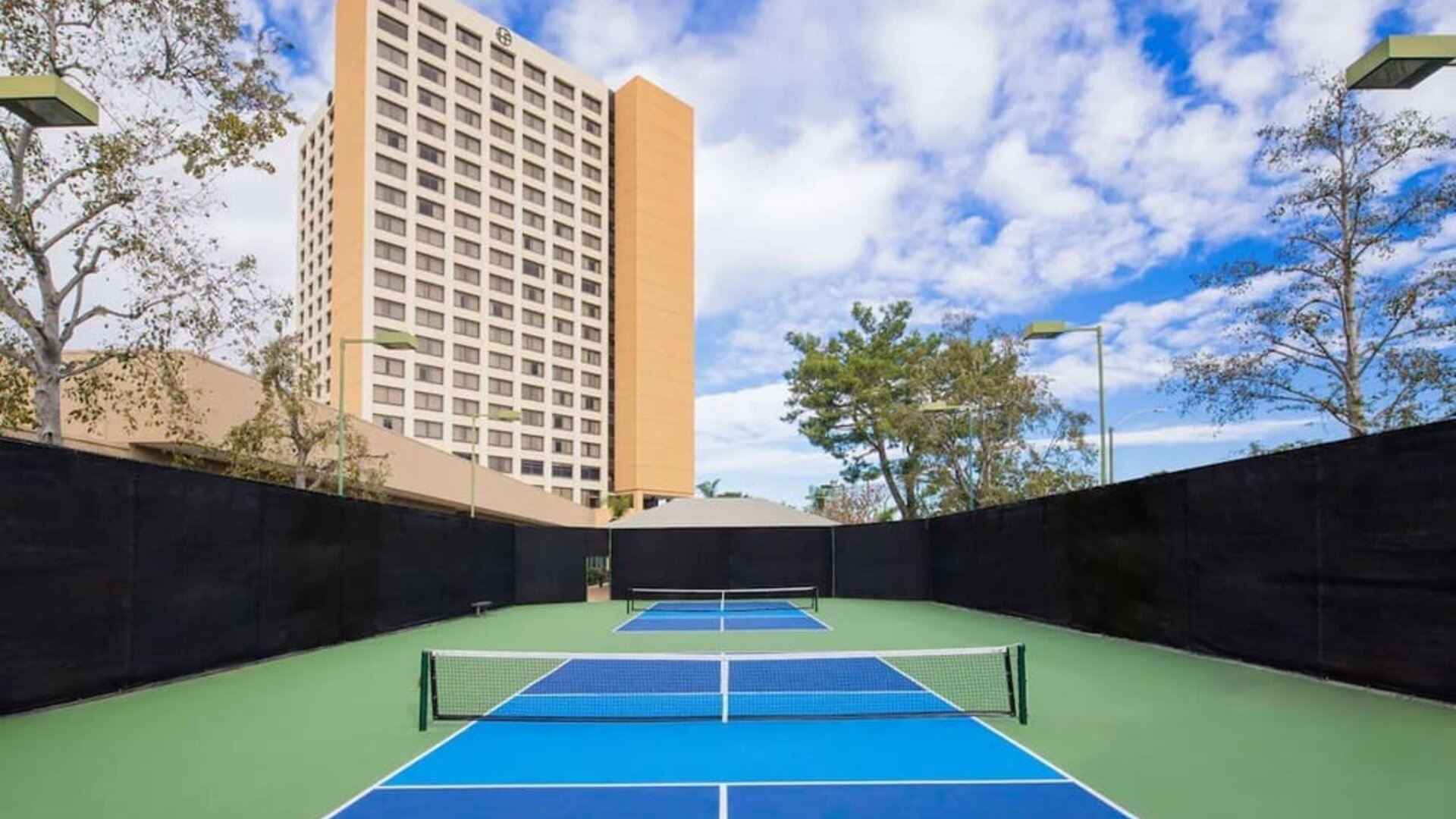Pickleball courts available at Hotel Fera Anaheim, A DoubleTree By Hilton.