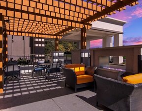 Beautiful outdoor terrace perfect as workspace at Hampton Inn & Suites Schererville.