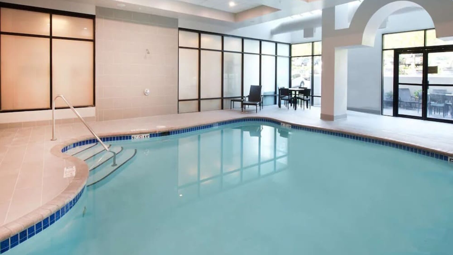 Beautiful indoor pool at Embassy Suites By Hilton Seattle-North-Lynnwood.