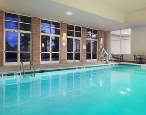 Refreshing indoor pool at Hilton Charlotte Airport.
